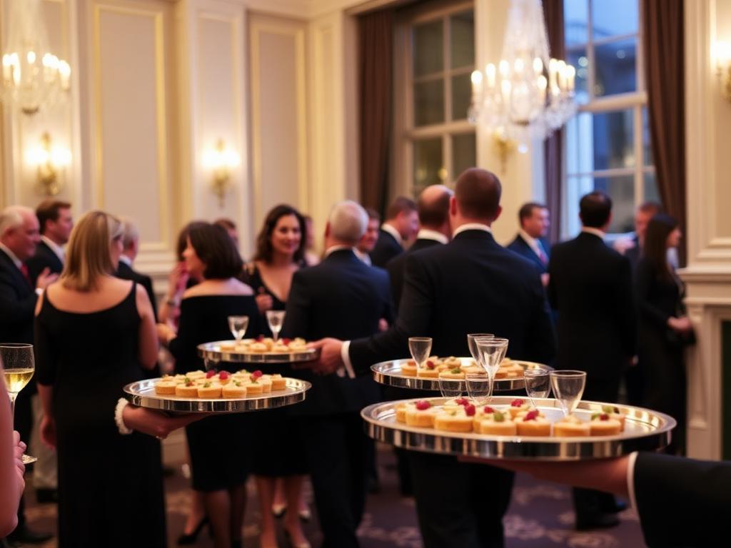 Cocktail hour with passed canapés