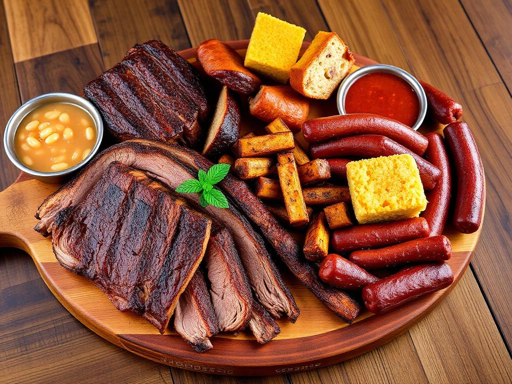 Authentic Texas BBQ spread