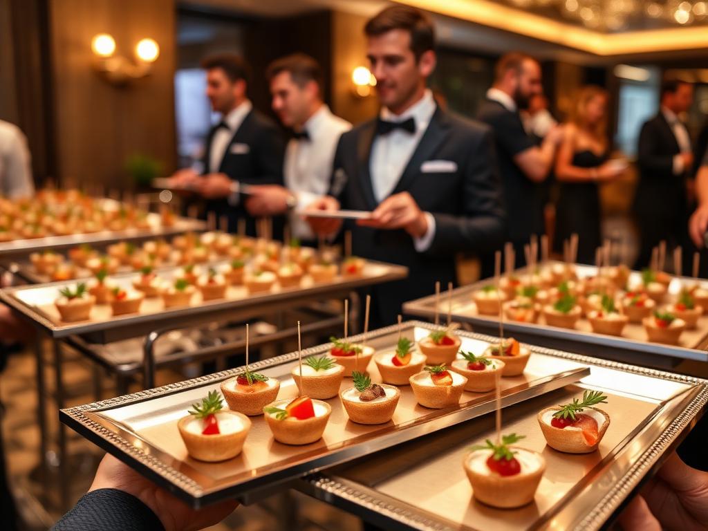 Corporate event canapé service